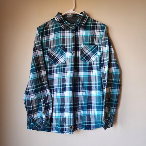 Legendary Whitetails Flannel Shirt Womens Size XL Blue Plaid Long Sleeve Button - Picture 1 of 11